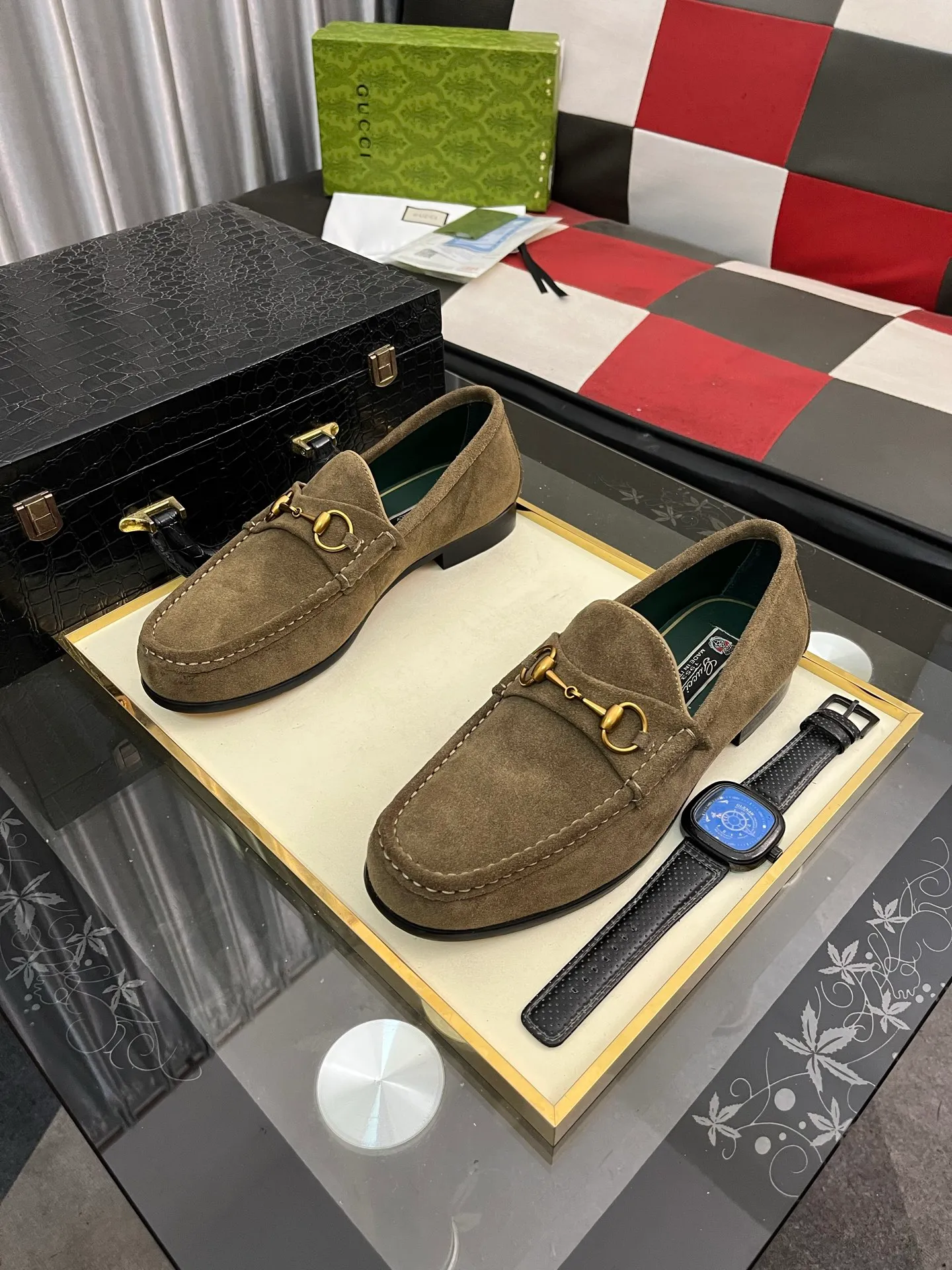 Men's Men's Shoes 💰540⌚️⌚️【GUCCI】The most popular classic Gucci leather shoes. Synchronized with the official website, the upper is made of Italian first-layer cowhide ➕cowhide lining, with unique brand and unique craftsmanship. Highlighting the hot style of the new year. Stop hesitating, stop wandering, get it now. Digital: 38--444️⃣colors available